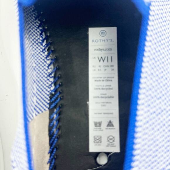 Rothy's The Original Stripe Slip On Sneaker Shoes Comfortable Blue Size W11 NWOT - Picture 10 of 11